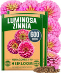 HOME GROWN Pink Zinnia Seeds – 600 Luminosa Zinnias 0.5g, Easy to Grow Annual Flower Seeds for Planting Outdoors for 2026, Fast Blooming, Heat Tolerant Herb Seed Garden Companion (Zinnia elegans)