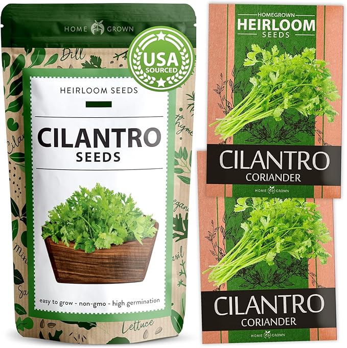 Kitchen Herbs – Lemon Balm, Cilantro, Romaine Lettuce & Cherry Belle Radish – 5,600+ 𝗡𝗢𝗡-𝗚𝗠𝗢 𝗨𝗦𝗔 Heirloom Seeds – Indoor & Outdoor Growing for Salads & Cooking