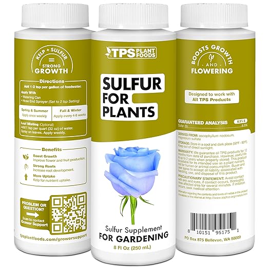 Sulfur Fertilizer – Liquid Sulfur Amendment for Greener Leaves, Better Nutrient Uptake & Stronger Plants, 32 oz