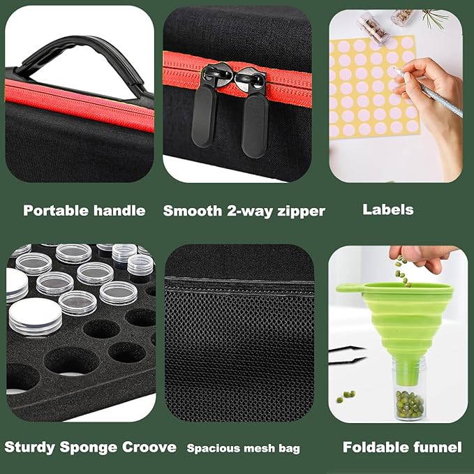 Seed Organizer Storage Box, 60 Slot Seed Organizer For Categorizing And Storing
