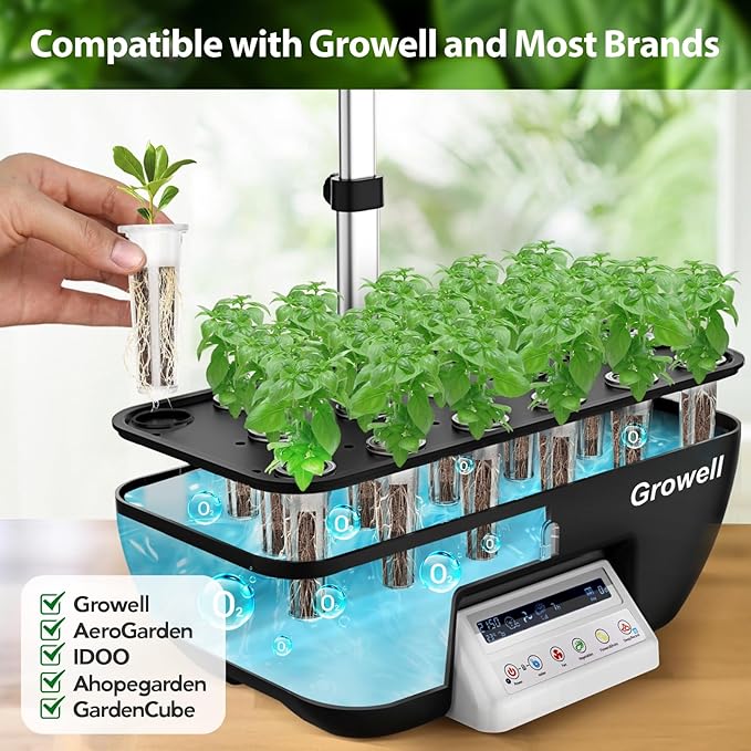 280Pcs Hydroponic Pods Kit, 140 Grow Sponges with 140 Pod Labels, Breathable Replacement Pods Compatible with AeroGarden & Most Hydroponics Growing System, Seed Starter Pods for Indoor Garden
