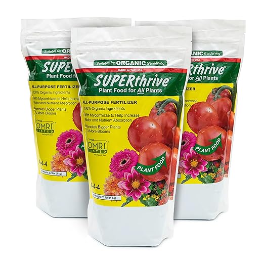 SUPERthrive Organic All-Purpose Plant Food, Solid Granular 4-4-4 (3 Pack)