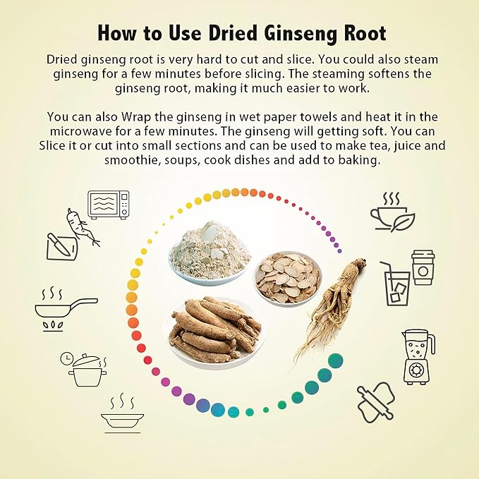 1 Box of American Wisconsin Ginseng Super Long Jumbo Root (4oz) Performance & Mental Health for Men & Women