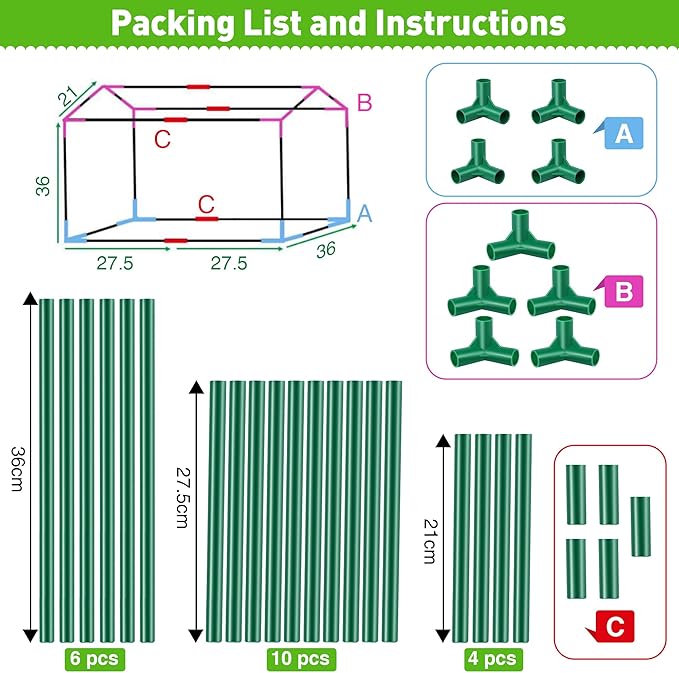 Mini Greenhouse with Potting Mat for Indoor Plant, Heavy Duty Portable Green House with Waterproof Pot Pad for Small Plants, Clear Small Plant Tent for Seed Humidity (Green)