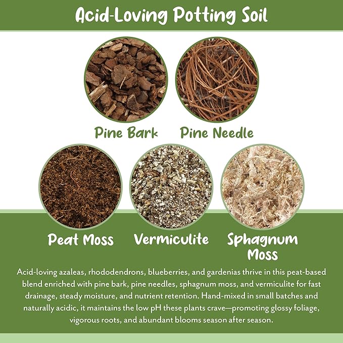 Soil Sunrise Acid Loving Plant Potting Soil Mix (12 Quarts) Premium Container Blend pH Balanced for Azaleas, Rhododendrons, Blueberries and More