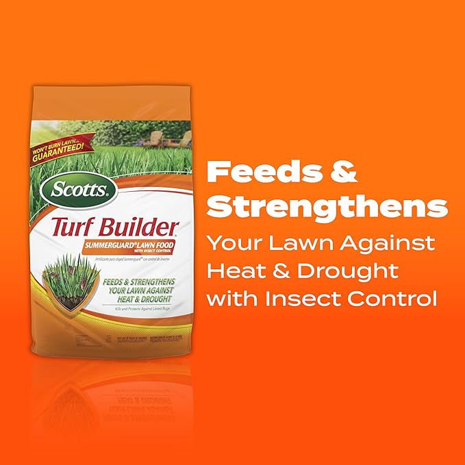 Scotts Turf Builder SummerGuard Lawn Food with Insect Control, Fertilizer and Insect Killer, 5,000 sq. ft., 13.35 lbs.