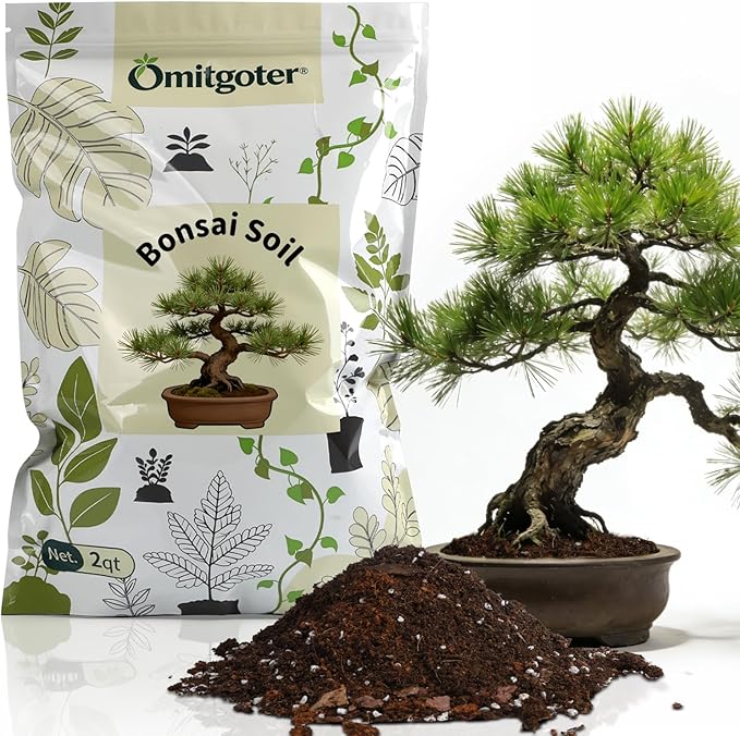Premium Bonsai Soil Mix for Pine Trees 4qt，Breathable and Drainage Formula| Ideal for Bonsai Pots and Repotting