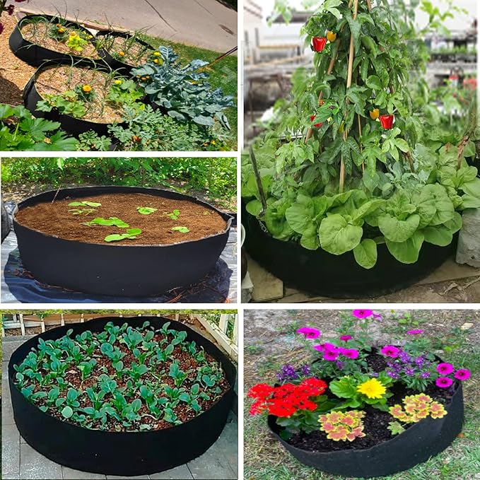 50 Gallon Plant Grow Bags, Large Fabric Raised Garden Bed with Handles, Durable Garden Beds Planters Aeration Gardening Container to Grow Vegetables for Outdoor Plants