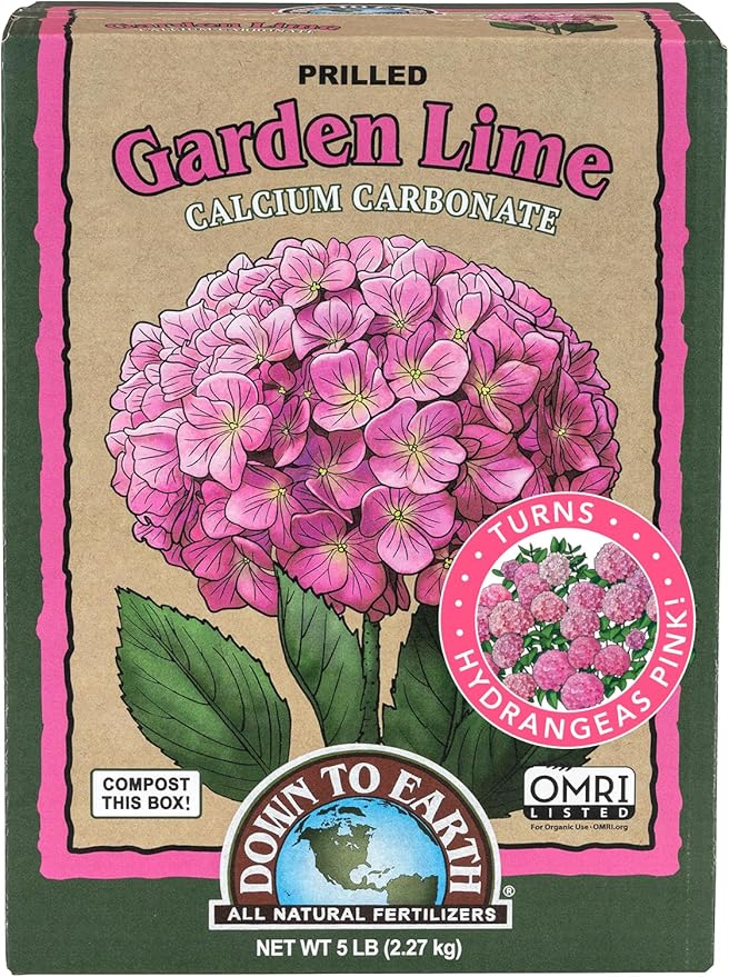Down To Earth All Natural Fertilizers Organic Prilled Garden Lime - Calcium Carbonate Raises Soil pH for Lawns, Turf, Vegetable Gardens, 5 lb