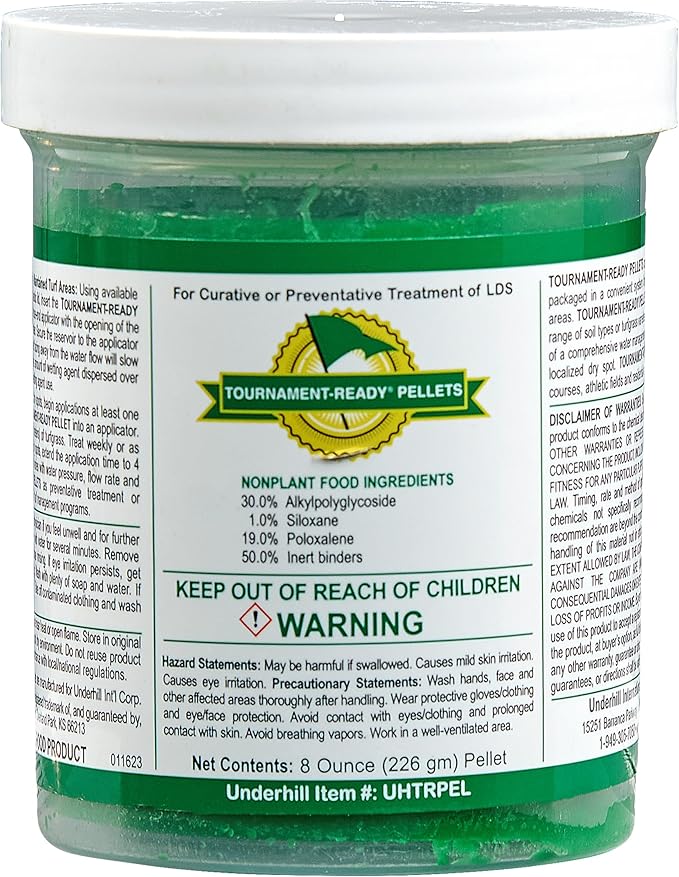 Underhill UHTRPEL Tournament-Ready Wetting Agent Pellets Soil Surfactant for Lawn, Garden, Turf Grass, Golf Greens, 1 Tablet