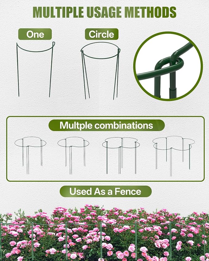 Joyhalo 12 Pack Plant Stakes, Adustable 36 Inch Plant Support Stakes, Flower Stakes with 24 Twist Ties, Garden Sticks for Plants Hibiscus, Sunflower, Red Hot Poker, Hydrangea, Tomato, Sapling Etc