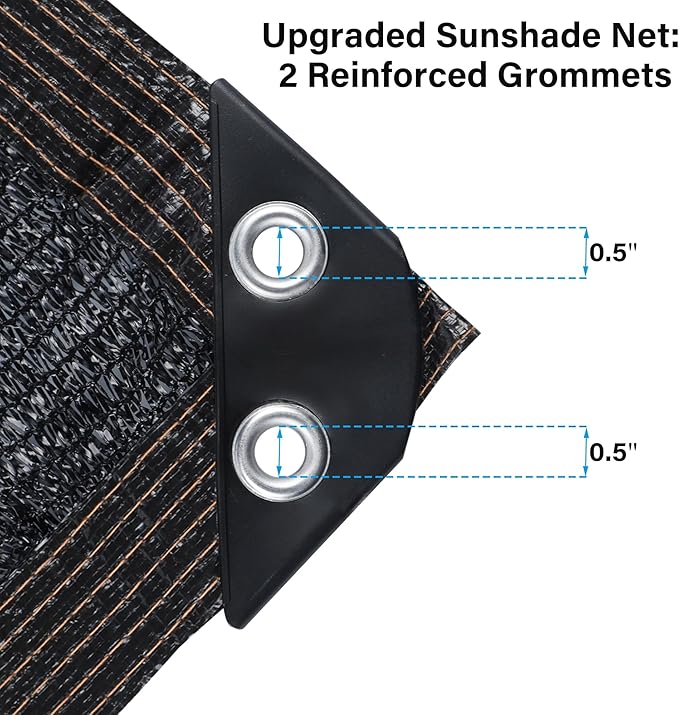 winemana Black Shade Cloth 40%, 5x10 FT Mesh Tarp - Garden Shade for Greenhouse, Patio, Vegetables, Plants Cover and Chicken Coops, Sun Shade Net for Outdoor Protection with Reinforced Grommets