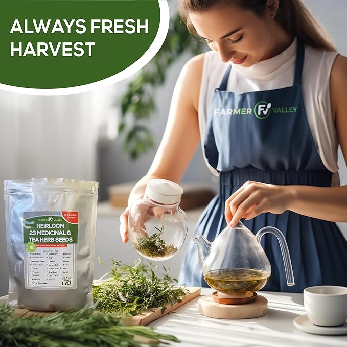 Most Popular Heirloom Non GMO Tea and Herb Seeds for Planting Indoor and Outdoor Garden