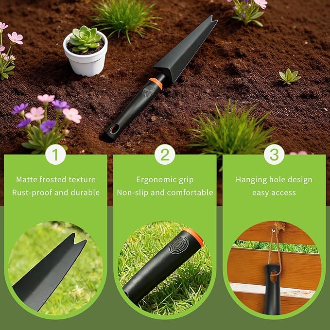 Hand Hoe, Mini Weeder Hoes for Gardening Digging Tool Two Head Hoe Manual Weeders Digging Tools Double Hoe Cultivator for Yard and Garden