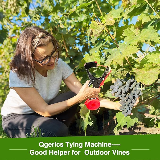 Plant Tying Machine,Tape Tool for Tomatoes Peppers Grapes Cucumbers Floral Support and Vining Vegetables,with Tapes, Spare Parts, Staples,Great for Gardeners Farmers