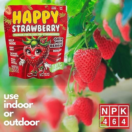 Happy Strawberry Fertilizer by Happy Nutrients Organic Premium Fertilizer for Strawberries & All Berries 12 oz (0.34 kg)