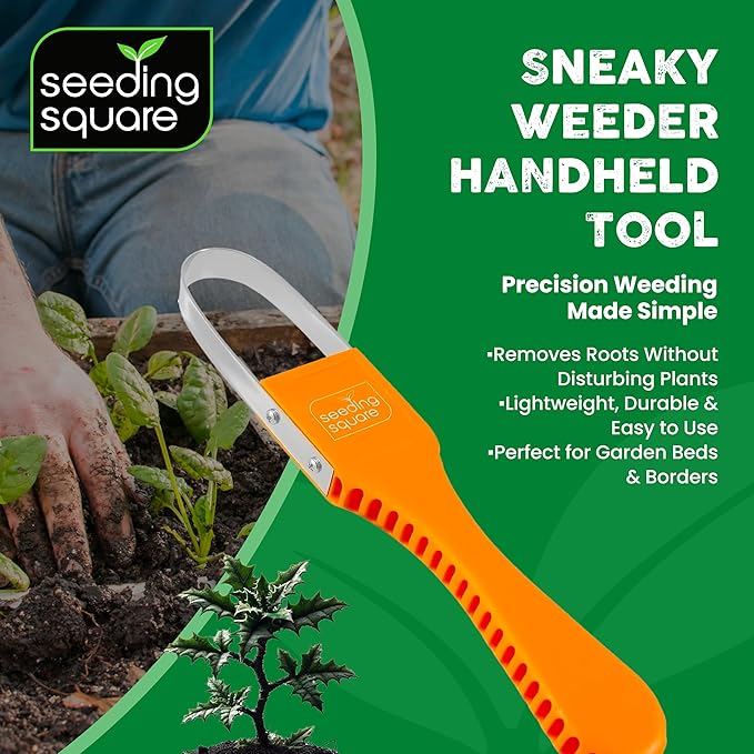 Seeding Square Sneaky Weeder Handheld Gardening Tool for Precise Weeding | Ergonomic, Lightweight, and Durable Manual Weeder for Vegetable Gardens and Flower Beds