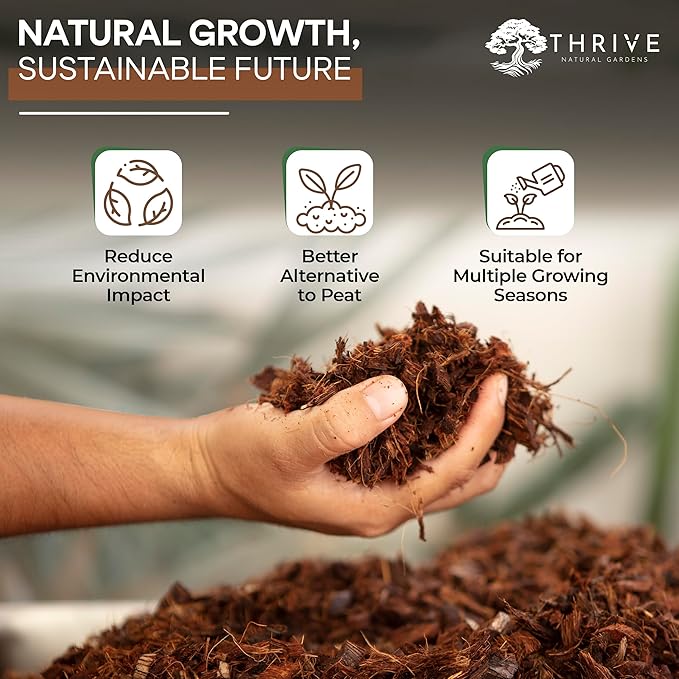 Coco Coir Brick for Plants (5kg / 11lb) – Unbuffered, Low EC Compressed Coconut Coir Expands to 70L / 2.5 cu ft for Soil Mixes, Seed Starting & Growing Media