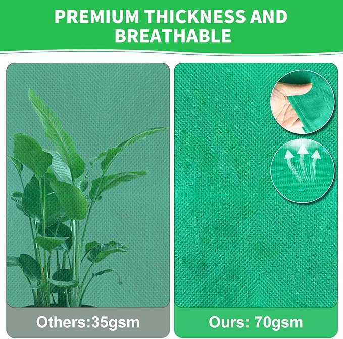 Phopich 2 Pack Plant Covers Freeze Protection, 47''W x 78''H 2.5oz/yd² Winter Tree Frost Blankets Frost Cloths Protectors Bag Cover with Zipper Drawstring for Outdoor Plants Shrub Fruit Trees Potted