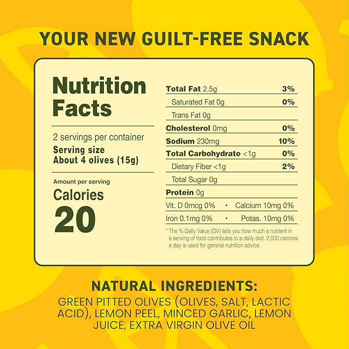 Freestyle Snacks Olive Snack Packs - Single Serve - Fresh Pitted Green Olives, Jumbo-Sized, Grown in Greece, All Natural, Non-GMO, Paleo, Sugar-Free, Keto, Salty Snack - Variety, 1.1oz (24 Pack)