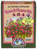Down To Earth All Natural Fertilizers Organic Rose & Flower Mix - Plant Food for Roses, Bulbs, Flowers and Ornamentals 4-8-4, 1 lb