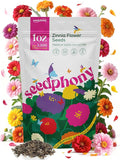 Zinnia Seeds Pack 1 oz - 3,800 Non-GMO Heirloom Zinnia Seeds for Planting, Perennial Flowers in Waterproof Seed Packet, Wildflower Seeds for Planting Garden Indoor & Outdoor Gardening