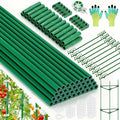 123PCS Garden Stakes Set with 36PCS 16 Inch Fiberglass Plant Sticks and Stake Arms, DIY 4ft 5ft 6ft 7ft 8ft Tomato Stakes, Garden Stakes for Vegetables Tomato Pepper Indoor Outdoor Plants