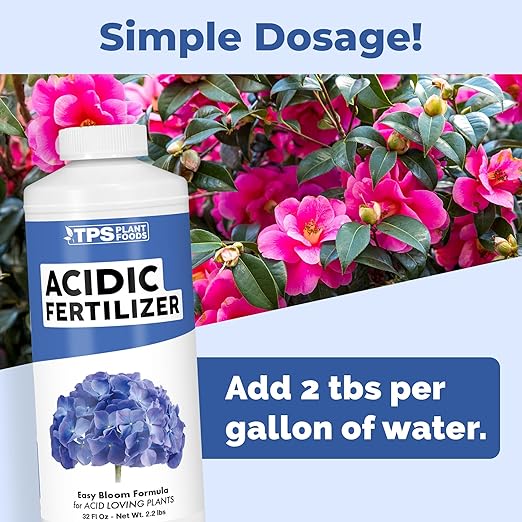 Acidic Fertilizer – Liquid Plant Supplement for Lower Soil pH, Better Nutrient Uptake & Healthier Acid-Loving Plant Growth, 32 oz