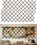 2Pack 47.2Inch Wooden Lattice Wall-Expandable Plant Garden Trellis for Climbing Plants Outdoor