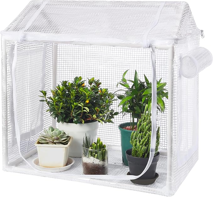 Mini Greenhouse for Indoor Plants, Fully Enclosed Mini Indoor Greenhouse with Top Opening, Waterproof Small Indoor Greenhouse for Nursery & Germination