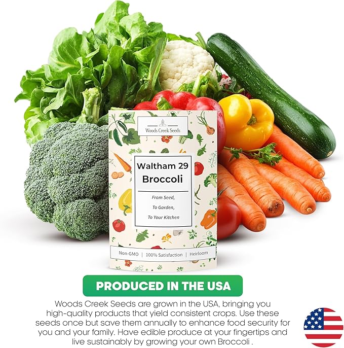 Woods Creek Seeds: Waltham 29 Broccoli Seeds for Planting - Over 1,400 Heirloom Broccoli Seed for Sprouting - Non-GMO Vegetable Plants Indoor or Outdoor Gardens & Hydroponics Sprouts Gardening