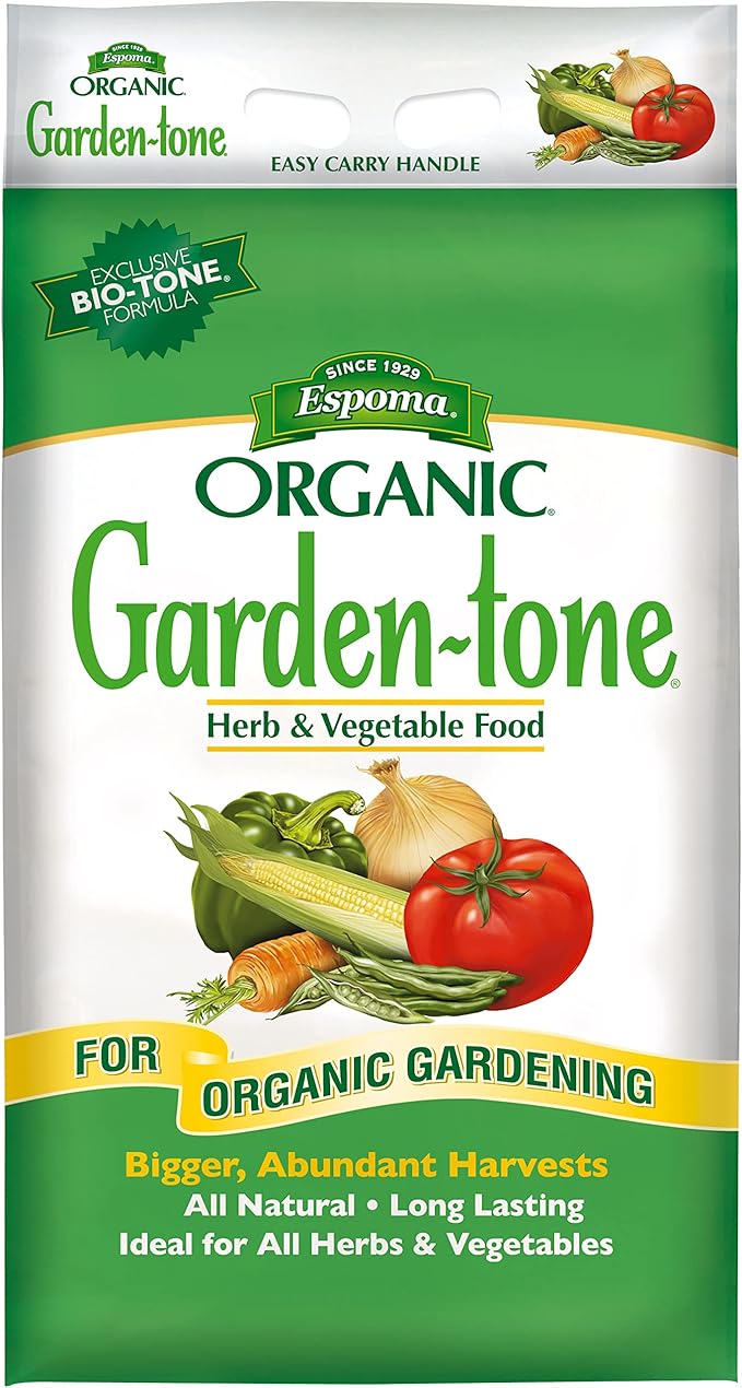 Espoma Organic Garden-Tone 3-4-4 Organic Fertilizer for Cool & Warm Season Vegetables and Herbs. Grow an Abundant Harvest of Nutritious and Flavorful Vegetables – 18 lb. Bag