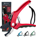 Nevlers 8" Anvil Pruning Shears for Gardening | Hand Pruners for Gardening w/Stainless Steel Blades, 8mm Cut Cap | Garden Clippers Handheld w/Safety Lock | Pruning Shears Heavy Duty Design — Red