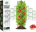 Halatool 6 Pack Tomato Cages for Garden, Up to 48 inch Adjustable Plant Cages & Supports, Tomatoes Stakes for Pots, Garden Trellis for Climbing Plants Vegetables Flowers Fruits
