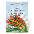 The Old Farmer's Almanac Organic Cayenne Pepper Seeds (Long Slim) - Approx 30 Seeds - Certified Organic, Non-GMO, Open Pollinated, Heirloom