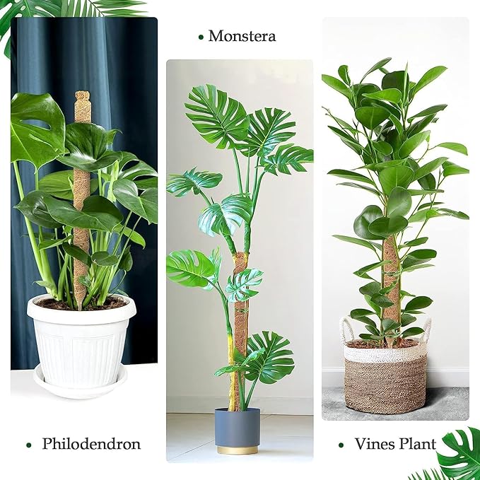 48 Inch Moss Pole, Bendable Moss Pole for Plants Monstera - Moss Poles for Climbing Plants Indoor, Handmade Coco Coir Plant Support Stakesfor Potted Plants, Pothos, Philodendron