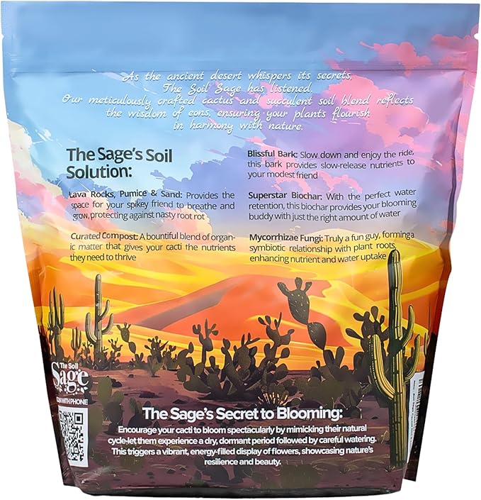 2.5 Dry Qt Cactus & Succulent Potting Soil Mix, USA Made - Gritty, Fast Draining, Soilless, Root Boosting, Peat-Free - Growth of Cactus, Succulents, Jade, Aloe Vera
