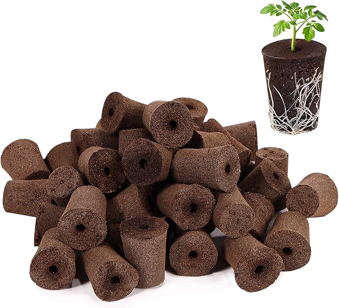 50 Pack Grow Sponges, Large Seed Pods Replacement Sponges, General Hydroponics Rapid Rooter Plugs for Indoor and Outdoor Soil Garden, Seed Germination, Plant Rooting, Vegetable Cultivation