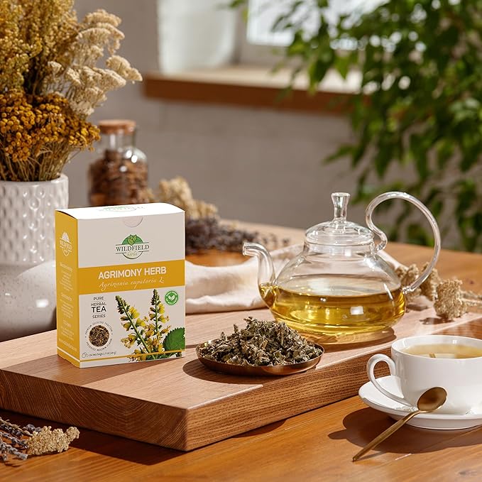 30 Bags Agrimony Herb Dried Cut Agrimony Flower Tea (Agrimonia Eupatoria L.) - 30 Count 2g Tea Bags Agrimonia Flor De Hierba De San Guillermo
