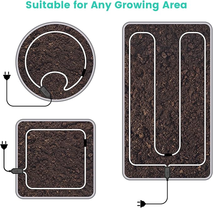 Soil Heating Cable, 26 ft Electric Warming Cable for Garden, Cold Frame, Keep Soil Warm, Easy to Store
