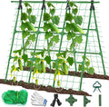 A-Frame Cucumber Trellis for Raised Bed - 47 x 47in, Heavy-Duty Detachable Garden Trellis with Netting & Clips, Support for Climbing Outdoor Cucumber, Tomatoes, Luffa, Bitter Melon, Vining Flowers