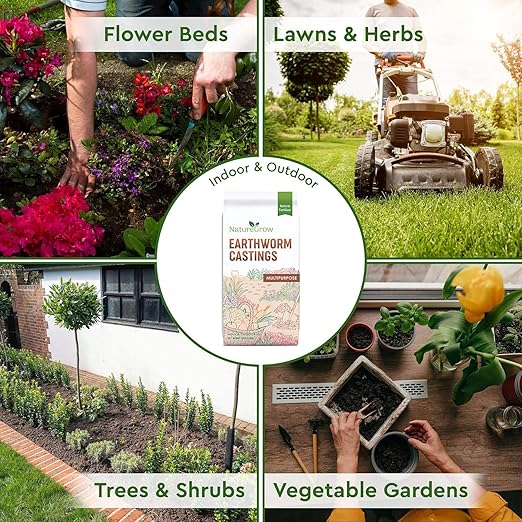 Earth Worm Castings 10lb - Organic Fertilizer Includes Humic Acid - Pure Worm Castings for Gardening