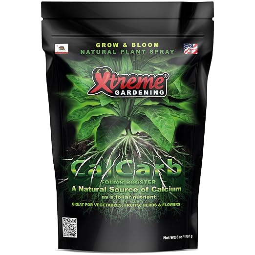Xtreme Gardening CalCarb Calcium Foliar Spray — Supports Photosynthesis, Stress Resistance & Prevents Blossom End Rot — for Indoor & Outdoor Plants, 6 oz