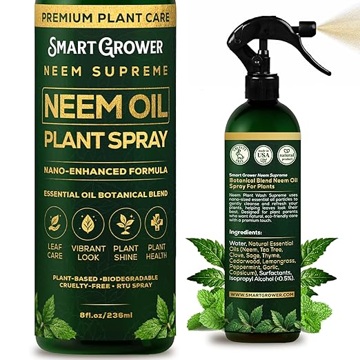 Neem Oil Spray for Plants Botanical Blend – Plant Wash with Natural Essential Oils, Simple Ready-to-Use Plant Spray for Gardens, Houseplants, Indoor & Outdoor Plants – 8 oz