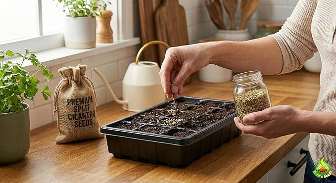 Todd's Seeds Coriander (Split Seed Cilantro) Slo-Bolting Herb Seed, Non-GMO, Chemical Free, High Germination (1/4 Pound)