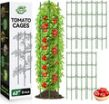 Halatool 8 Pack Tomato Cages for Garden,Up to 63in Adjustable Tall Tomato Cage, Garden Stakes Tomato Trellis for Pots, Tomato Plant Support for Raised Garden Bed & Vegetables Flowers