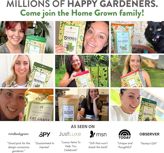 HOME GROWN 2,160+ Cat Plant Seeds Mix – Non GMO Heirloom Catnip, Lemongrass, Licorice, Thyme & Valerian – Pet-Friendly Indoor Garden Refill Kit for Cats & Kittens