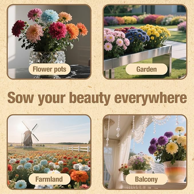 16000+ Zinnia Flower Seeds for 2026-7+ Color Mix, High Germination Rate, Perfect for Gardens, Mix Zinnia Wildflower Seeds, Mixed Colors and Large Blooms, Easy to Grow, Large 4 Ounce Packet