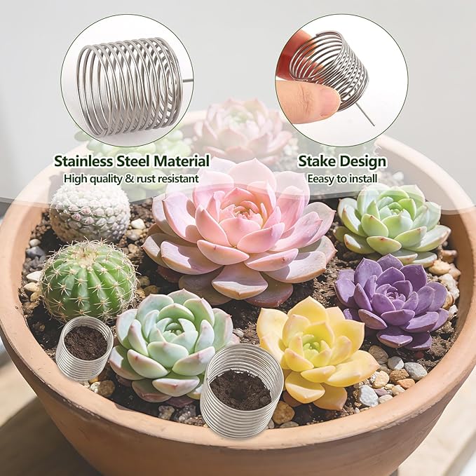 YBB 50 Pcs Stainless Steel Bonsai Fertilizer Baskets, 2 Size Cylindrical Bonsai Fertilizer Box Container Planting Nutrition Cups for Succulent, Orchid, Potted Plants