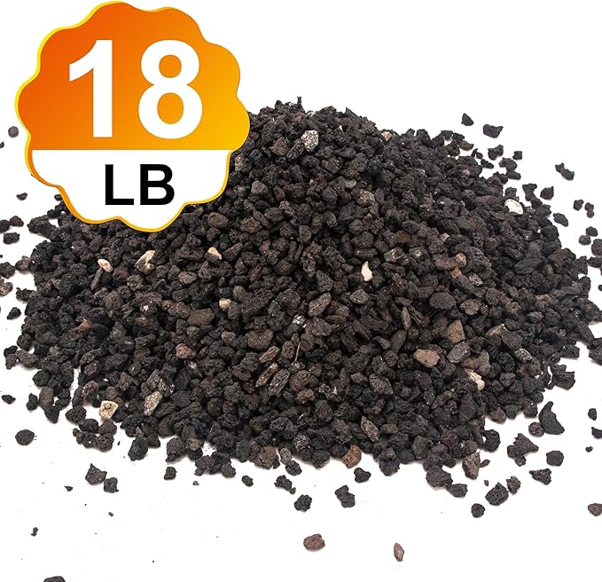 18 Pounds Black Lava Rock Soil Additive for Succulents Cactus, Volcanic Rock Stones for Plants